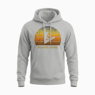 Retro Beaver Creek Colorado Snowboarding Fan Unisex Hoodie - Ash