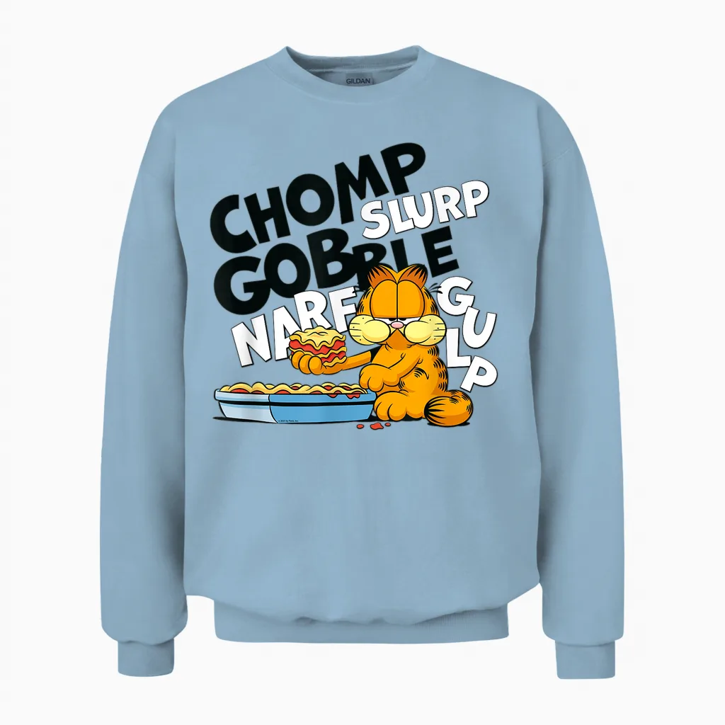 Garfield - Enjoy Your Lasagna Unisex Sweatshirt in Light Blue