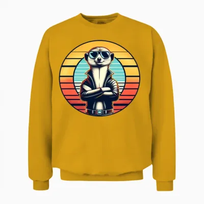 Retro Meerkat Unisex Sweatshirt - Gold