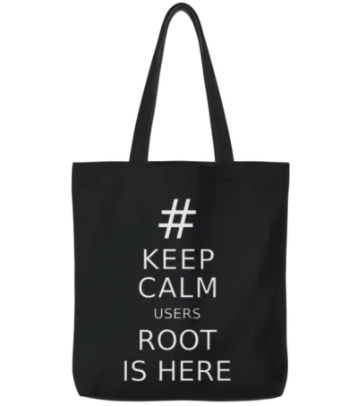 Keep Calm Users Root Is Here Tote Bags - Black