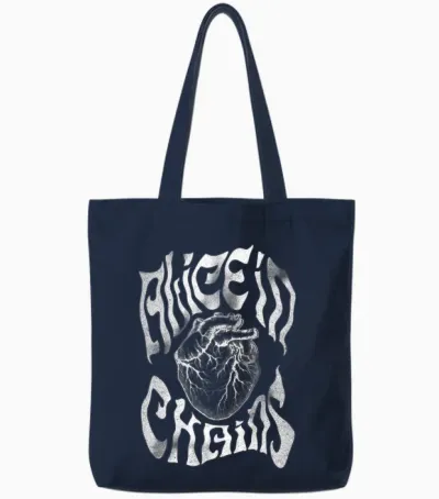 Alice in Chains Heart Tote Bags - Navy