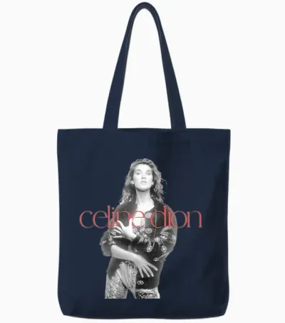 Photo Officielle Du Logo Rouge Celine Dion T-Shirt Haut De Gamme Tote Bags - Navy