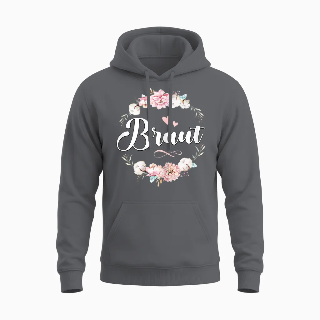 Women's Bridal T-Shirt Jga Women Bride Shirt Party Poltern Bridal T-Shirt, Black Unisex Hoodie in Charcoal