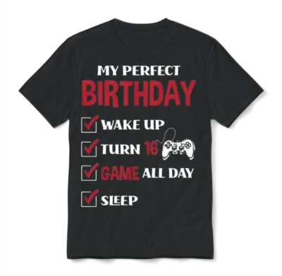 Boys 16th Birthday Funny 16th Birthday Gift Unisex T-Shirt - Black