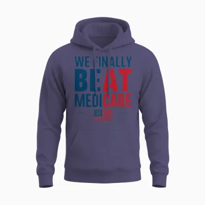 We Finally Beat Medicare Anti Biden Unisex Hoodie - Heather Sport Dark Navy