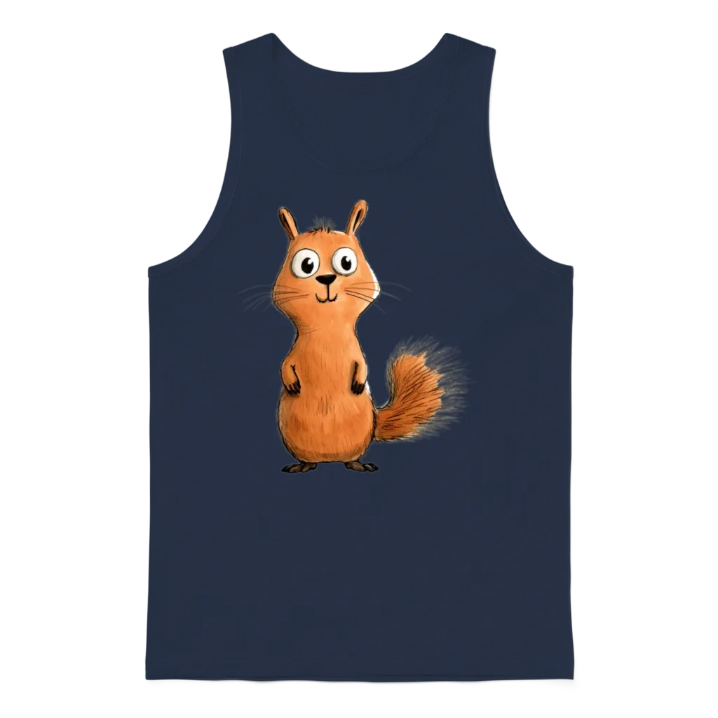 Funny Squirrel Unisex Tank Top - Navy