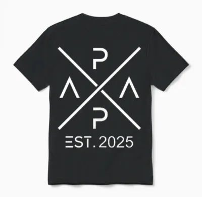 Vater 2025 Papa Seit 2025 Papa Ist 2025 Unisex T-Shirt - Black