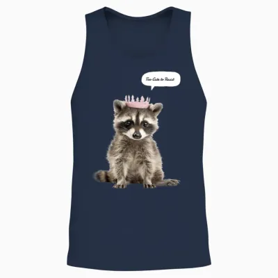 Too Cute to Resist Baby Raccoon Unisex Tank Top - Navy