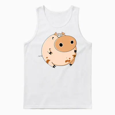 Cartoons-Funny-Pig Unisex Tank Top - White