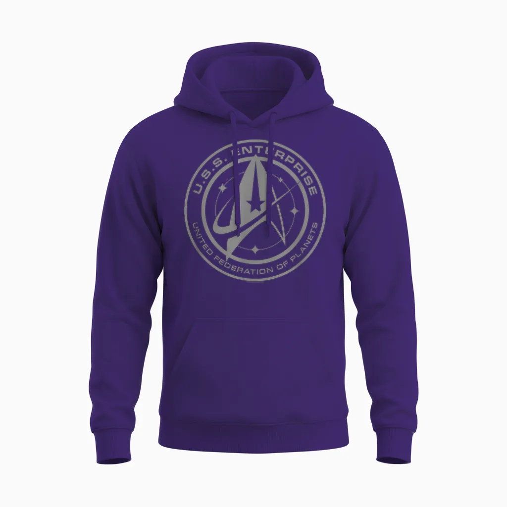 Star Trek: Discovery Enterprise Crest Unisex Hoodie in Purple
