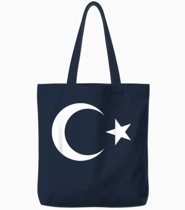 Türkische Flagge Tote Bags in Navy