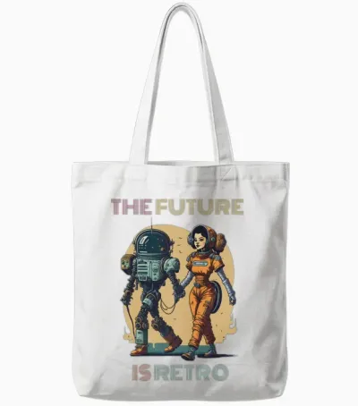 The Future Is Retro Tote Bags - White