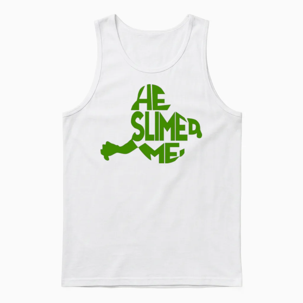 He Slimed Me Retro Unisex Tank Top - White