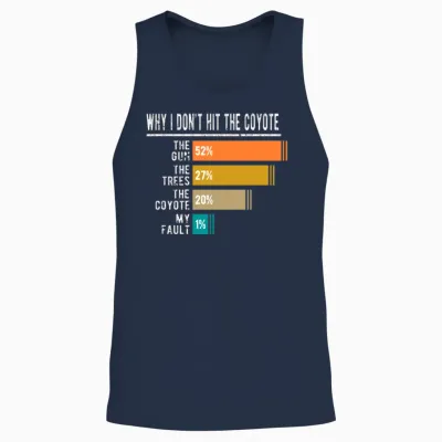 Coyote Hunter Saying Funny Coyote Hunting Unisex Tank Top - Navy