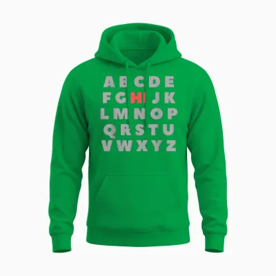Hi Alphabet Letters Learning Abc Funny Gift Toddler Kids T-Shirt, Black, S Unisex Hoodie - Irish Green