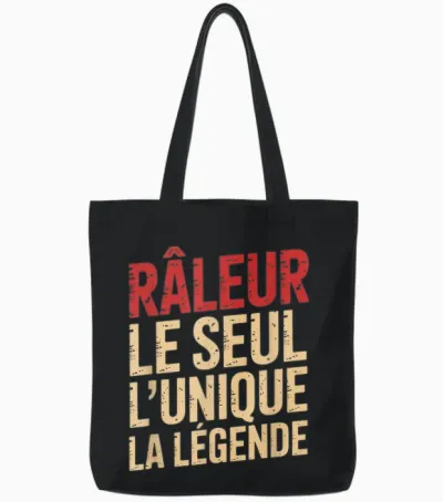 Raleur Man Humour Gift Idea Funny Funny Raler Tote Bags - Black