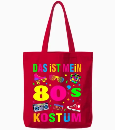 80s Theme Party 80s Costume - I Love the 80s Tote Bags - Red