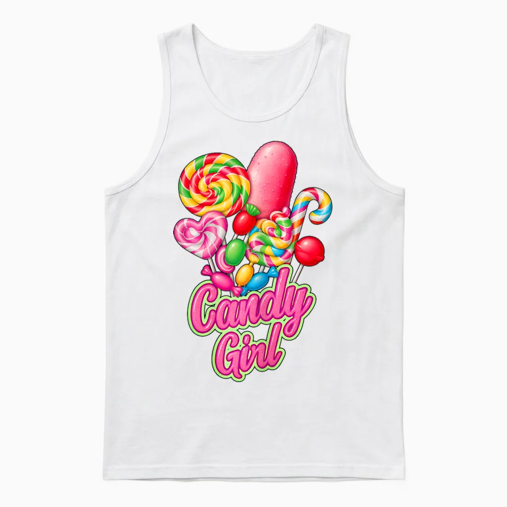 Candy and Girl Candy Lovers Cute X Carnival Costume Unisex Tank Top in White
