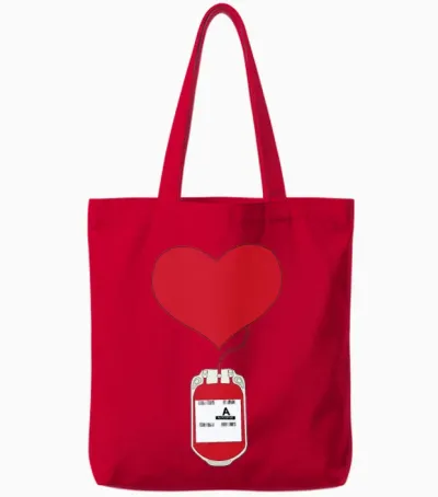 Donating Blood Is an Act of Love Tote Bags - Red
