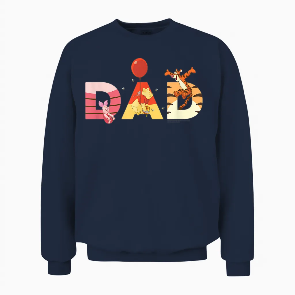 Disney Winnie the Pooh and Friends Dad Father's Day Birthday Unisex Sweatshirt in Navy