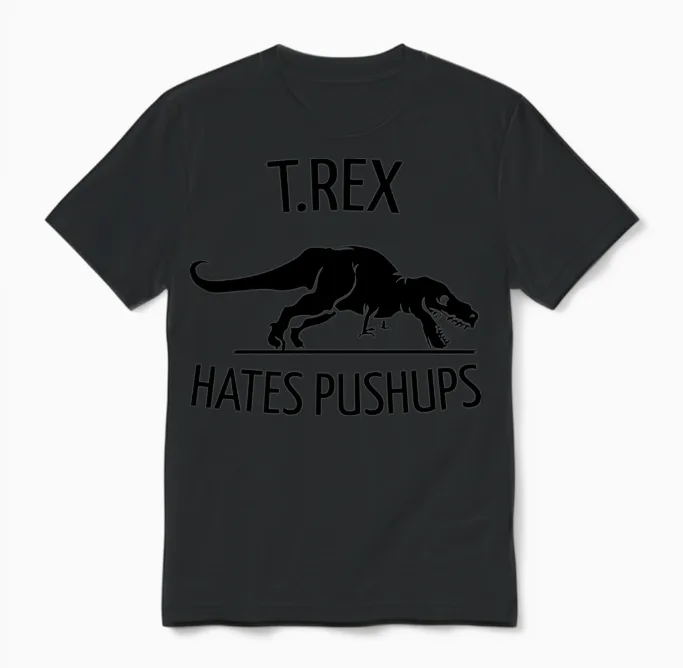 T.rex Hates Pushups Unisex T-Shirt in Black