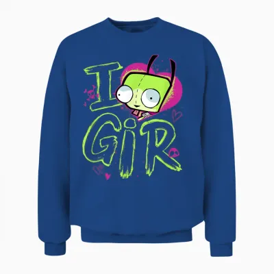 Invader Zim Valentine's Day I Love Gir T-Shirt Small Unisex Sweatshirt - Royal
