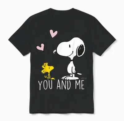Peanuts - Snoopy Woodstock You and I Unisex T-Shirt - Black