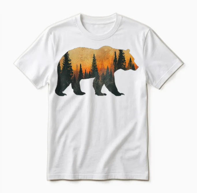 Forests, Tundra Grizzly Bear Unisex T-Shirt in White