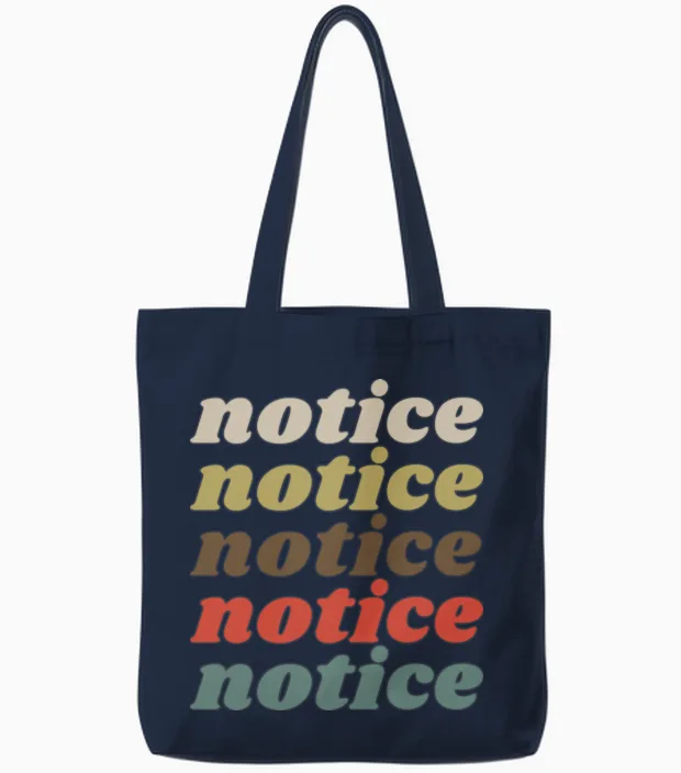 Notice Retro Trending Tote Bags - Navy