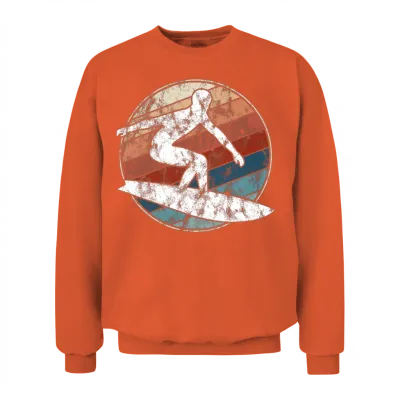 Surfer Retro Style Unisex Sweatshirt - Orange