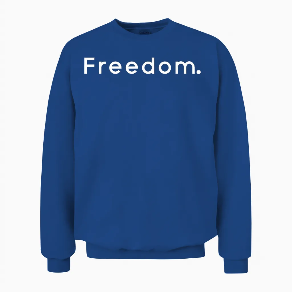 Liberté Minimaliste Design Simple Texte Blanc Unisex Sweatshirt in Royal
