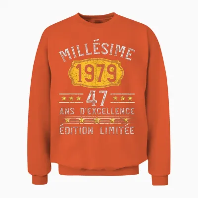 Millésime 1979 Cadeau 47 Ans Homme Anniversaire Humour Unisex Sweatshirt - Orange