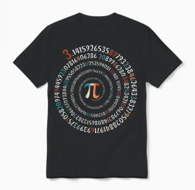 Funny Pi Day 3.14 Pi Symbol Spiral Number Math Lover 2026 Unisex T-Shirt - Black