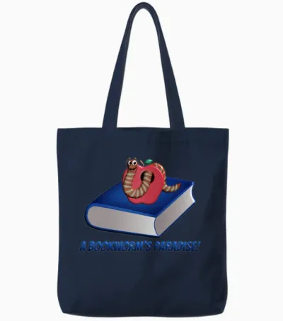 A Bookworm's Paradise Tote Bags - Navy