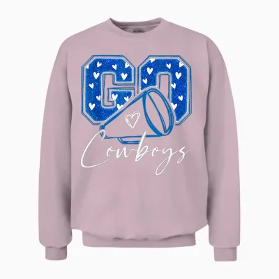 Go Cheer Cowboys Design Gift for Men Women Girls Unisex Sweatshirt - Light Pink