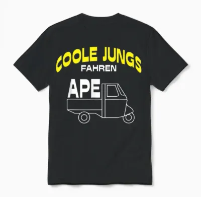 Men's Cool Boys Driving Ape 50 Tm Funny Slogan T-Shirt, Black Unisex T-Shirt - Black