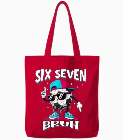 Fußball 67 Meme Six Seven Fußball 67 Jungen Mädchen Tote Bags - Red
