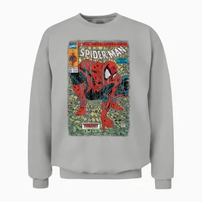 Marvel Comics Retro Classic Spider-Man Torment Distressed Unisex Sweatshirt - Ash