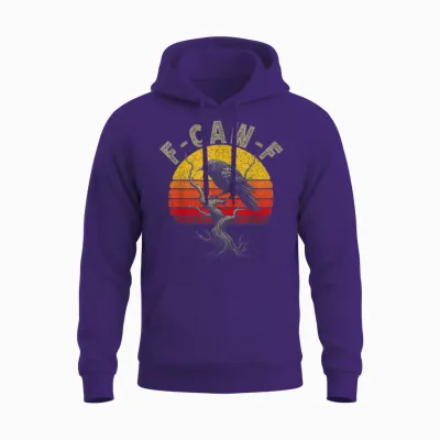 Black Crow F-Caw-F Full Moon Gothic Witchy Humor Für Erwachsene Herren Unisex Hoodie - Purple