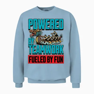 Dragon Boating Powered by Teamwork Water Sports Unisex Sweatshirt - Light Blue