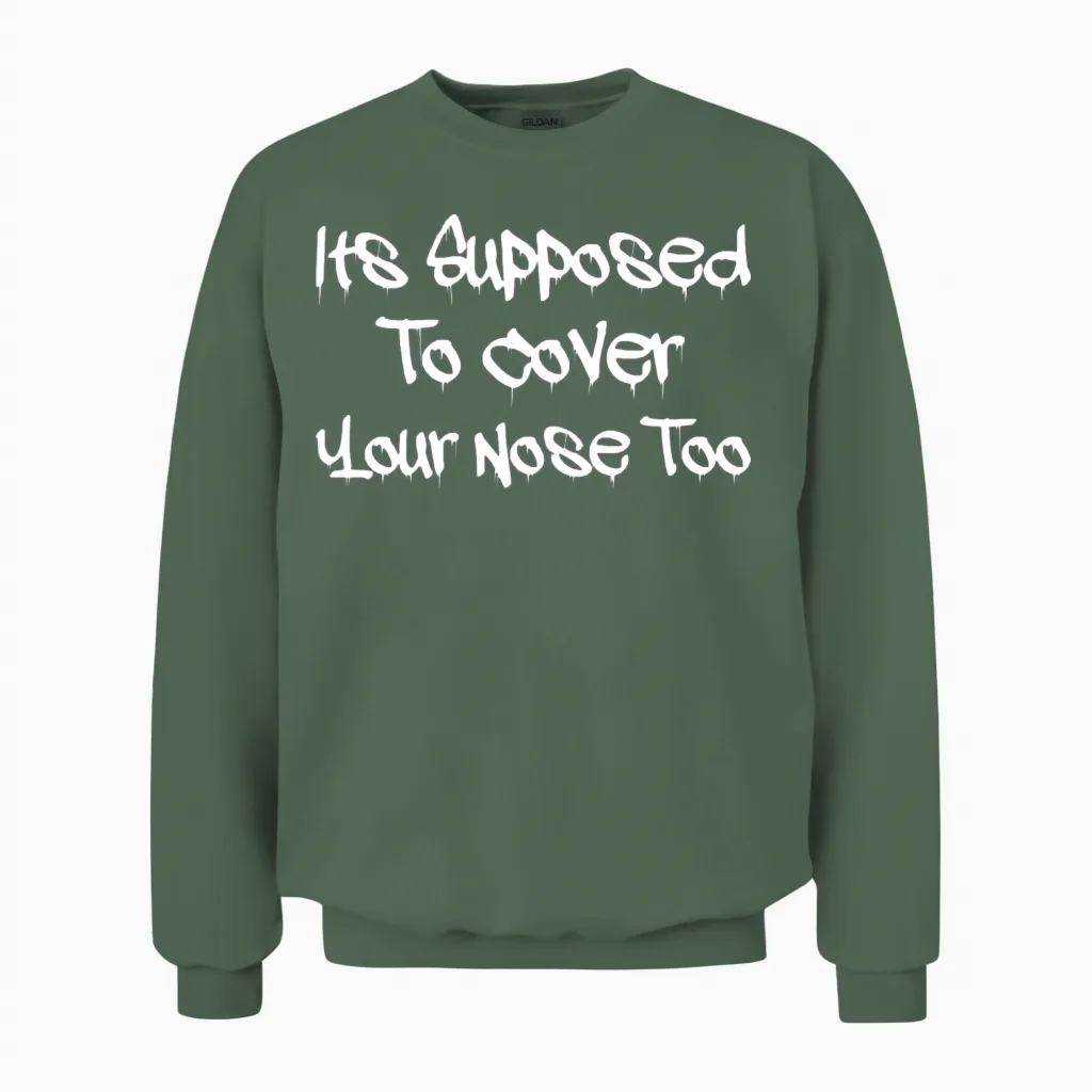 Funny Mask Egirl Unisex Sweatshirt in Military Green