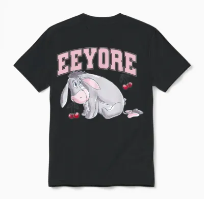 Winnie the Pooh Eeyore Blossom Unisex T-Shirt - Black