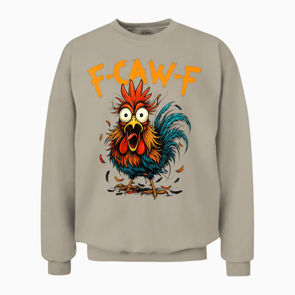 F-Caw-F Funny Gifts Idea for Work F Caw F Funny Office Coffe Unisex Sweatshirt in Sand