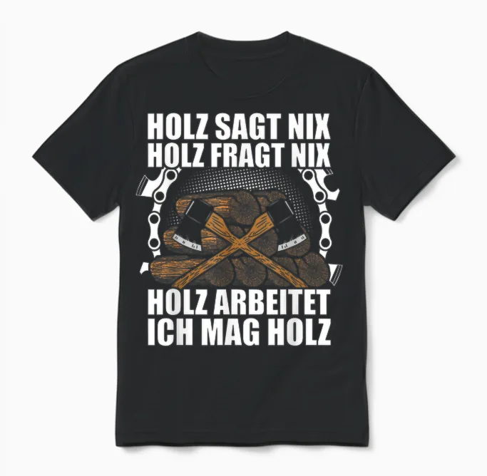 Ich Mag Holz Forstwirt Holzfäller Waldarbeiter Holz Machen Unisex T-Shirt in Black