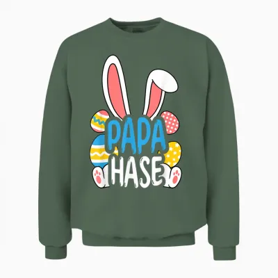 Oster T-Shirt Osterhase Spruch Hasen Kostüm Ostern Unisex Sweatshirt - Military Green