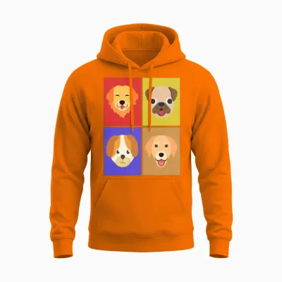 Dogs Unisex Hoodie - Safety Orange