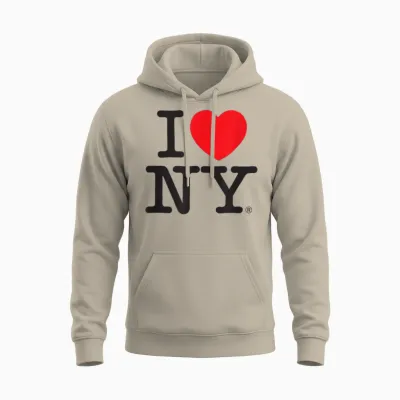 Classic I Love Ny Logo Unisex Hoodie - Sand