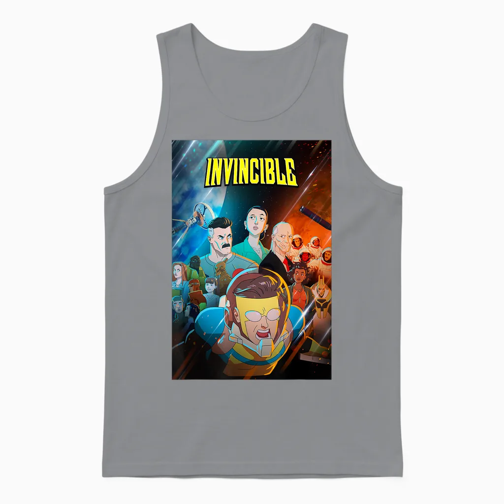 Invincible Trip to Mars Group Unisex Tank Top in Sport Grey