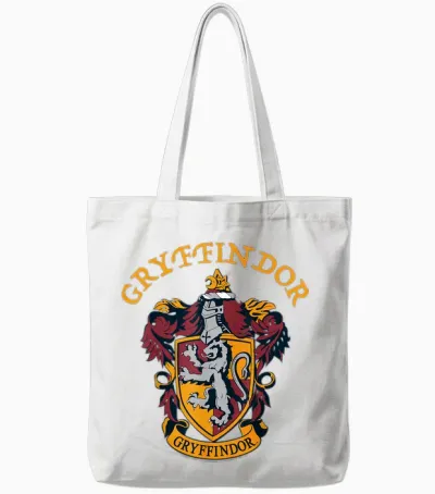 Harry Potter Gryffindor Crest T-Shirt, Blue Tote Bags - White