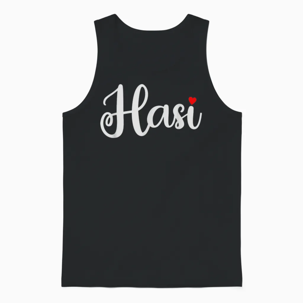 Hasen Hasi Jumper Hasi Mama Rabbit with Heart Hasi T-Shirt, Black Unisex Tank Top in Black
